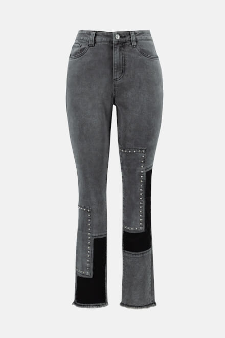 Patchwork Denim Pants Style 233947. Charcoal/black. 6
