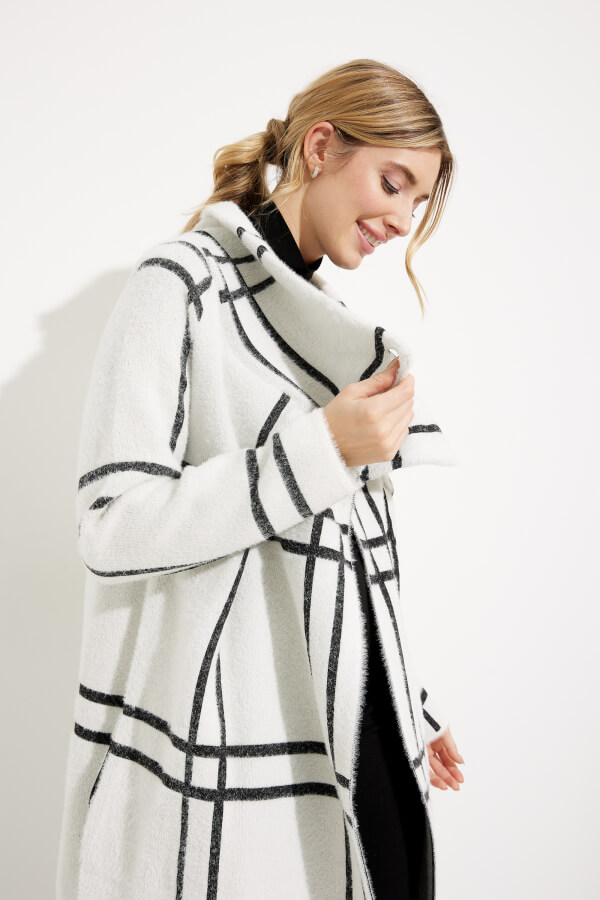Checkered Shawl Collar Coat Style 233958 | 1ère Avenue