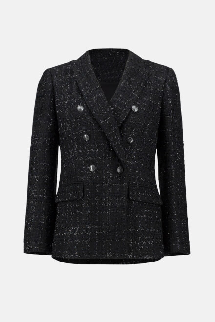 Tweed Double-Breasted Jacket Style 233971. Black. 6