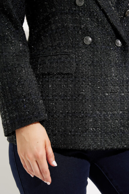 Tweed Double-Breasted Jacket Style 233971. Black. 4