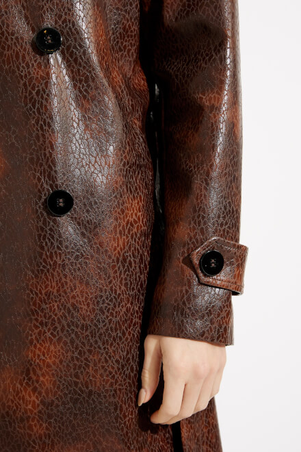 Faux Leather Coat Style 233973. Brown. 4