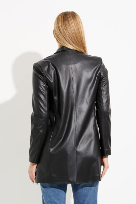 Faux Leather Blazer Style 233978. Black. 2