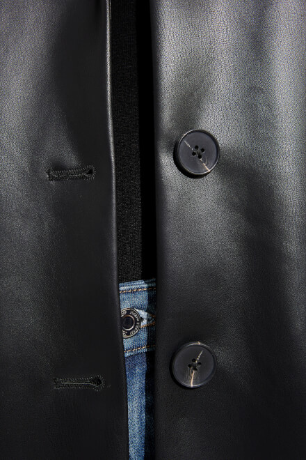 Faux Leather Blazer Style 233978. Black. 4