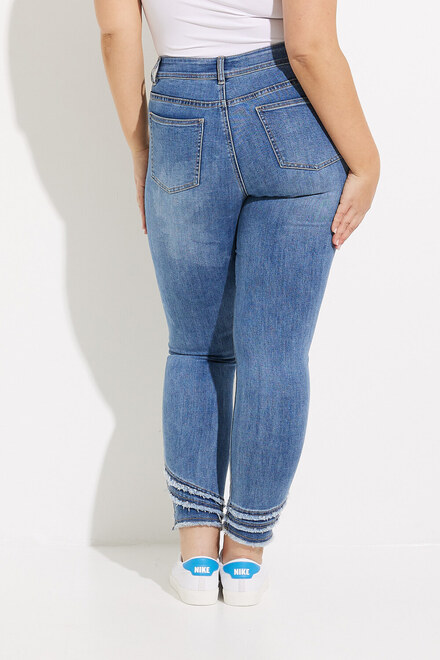 Frayed Hem Twill Pants Style C5273Z. Medium Blue. 2