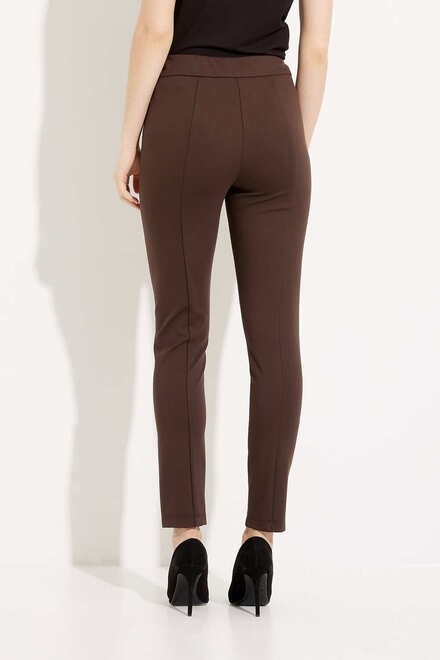 Joseph Ribkoff Faux Leather Pants Style 224055. Mocha. 3