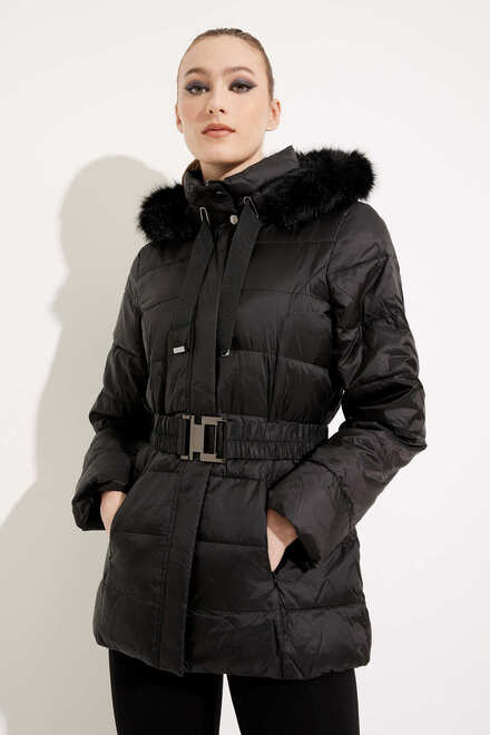 Joseph Ribkoff Puffer Coat Style 224917. Black. 3