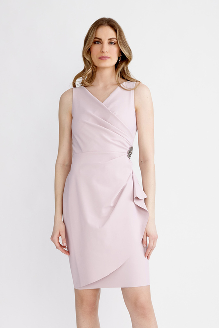 Ruched Wrap Front Dress 134005. Blush. 4