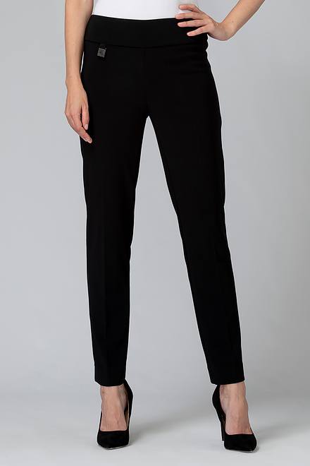 Pantalon droit, plis marqu&eacute;s Mod&egrave;le 144092S24. Noir. 2