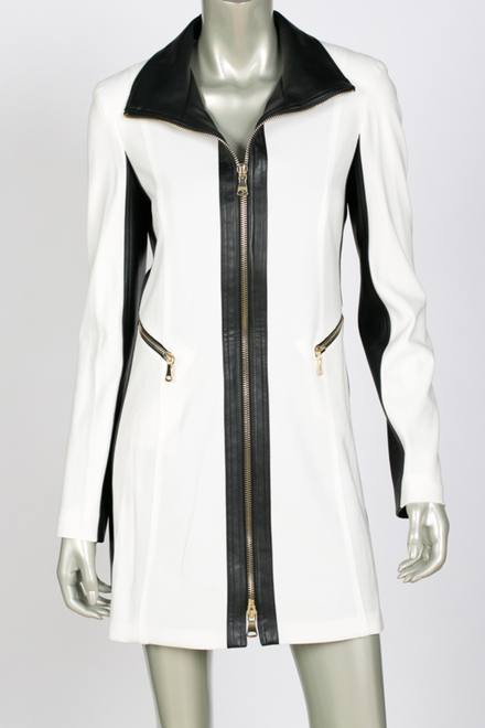 Joseph Ribkoff coat style 143483. Vanilla/black