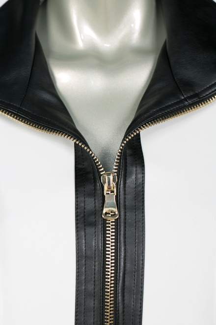 Joseph Ribkoff coat style 143483. Vanilla/black. 4