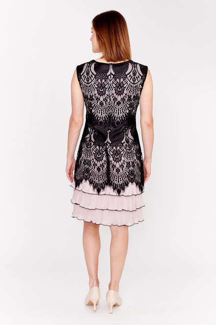 Lace Bodice Tiered Dress Style 189328. Black/blush. 2
