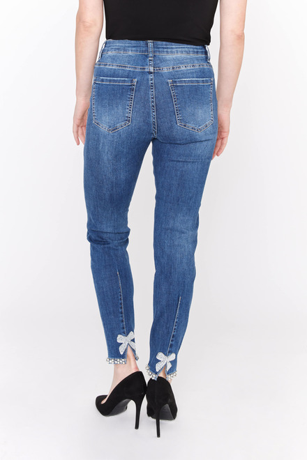 Beaded Cuff Jeans Style 190117U. Blue. 2