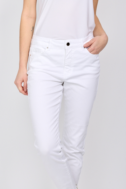 Beaded Cuff Jeans Style 190117U. White. 4