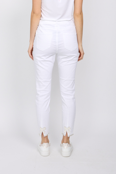 Beaded Cuff Jeans Style 190117U. White. 5