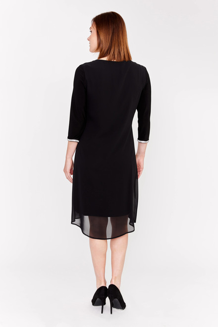 3/4 Sleeve Knit Dress Style 208003. Black. 2