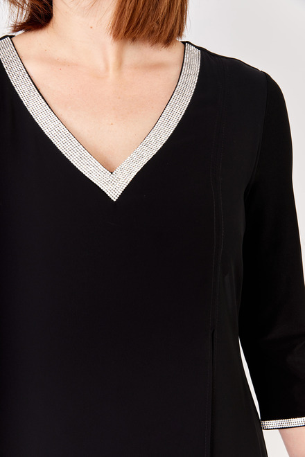 3/4 Sleeve Knit Dress Style 208003. Black. 3
