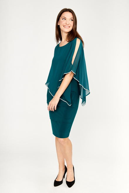 Chiffon Overlay Dress Style 219022. Evergreen