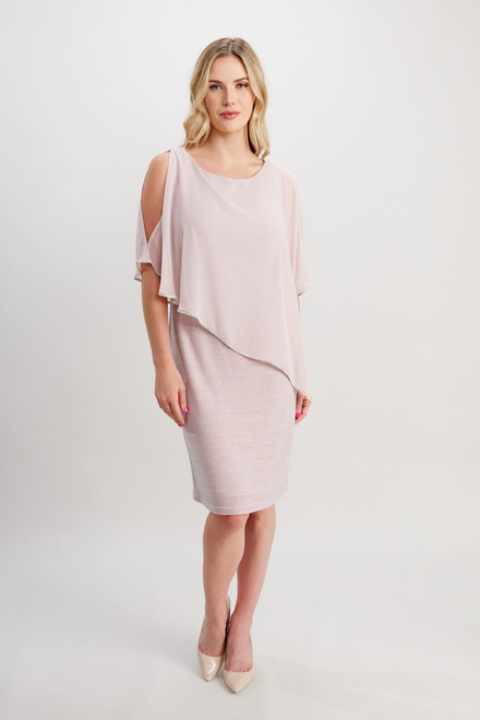 Rhinestone Trim Dress Style 219203. Blush
