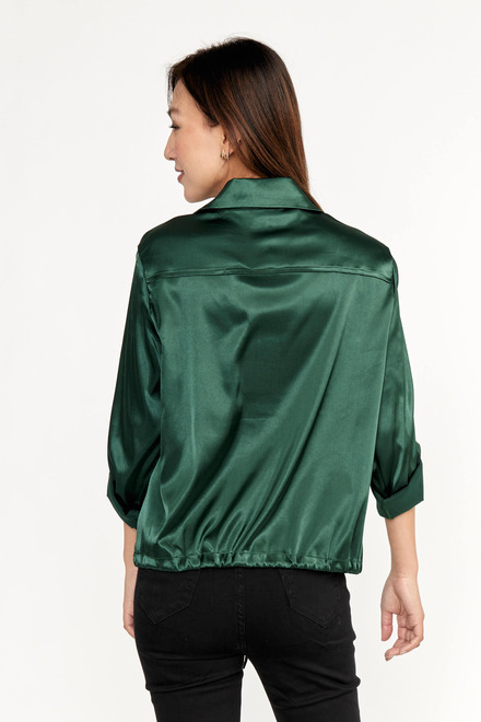 Printed Silk Blouse Style 223409U . Emerald Green. 2