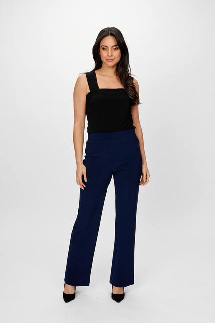 Clean Front Pleated Pants Style 233015. Midnight. 4