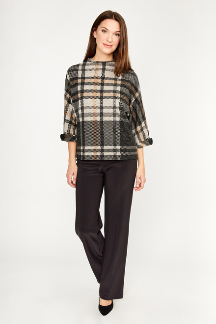 Oversized Checkered Top Style 233317. Charcoal/camel. 4