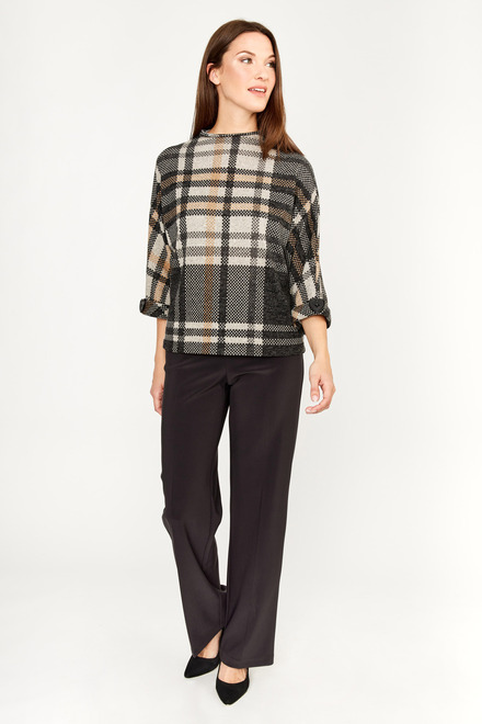 Oversized Checkered Top Style 233317. Charcoal/camel. 5
