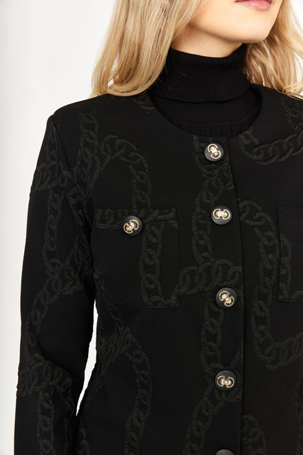 Chain Print Knit Jacket Style 233363. Black. 3