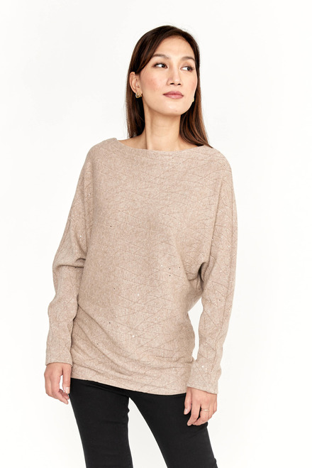 Batwing Sleeve Top Style 233484. Oatmeal
