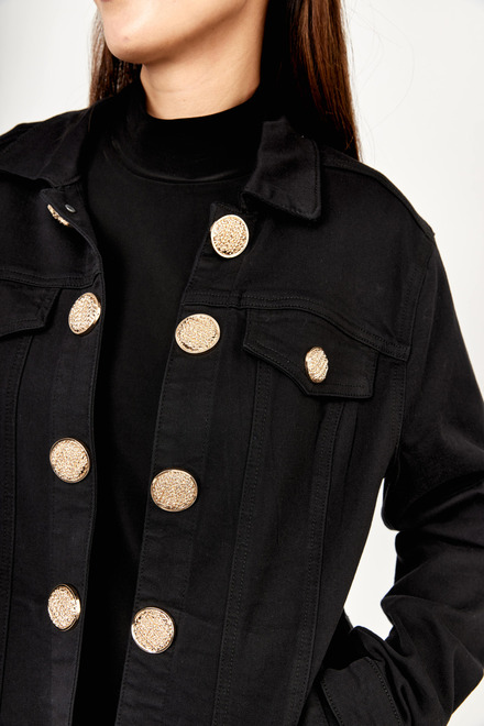 Button Detail Jacket Style 233808U. Black. 5