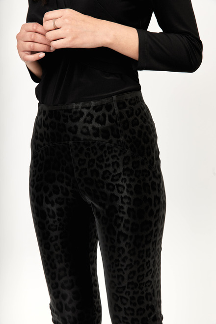 Leopard Print Velour Leggings Style 233811U. Charcoal. 2