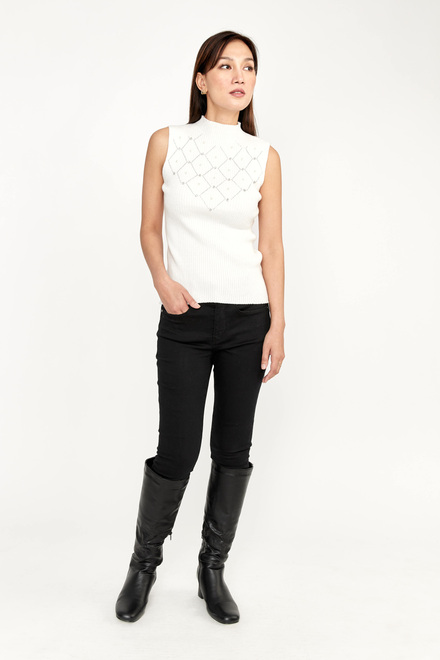 Sous pull &agrave; strass Mod&egrave;le 233854U. Offwhite. 5