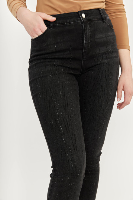 Beaded Slim Leg Jeans Style 233872U. Black. 3