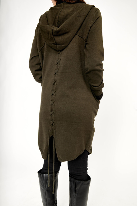 Hooded Cardigan Style 233880U. Khaki. 3