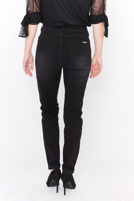 Embroidered Flower Jeans Style 233886U. Black/mage. 2