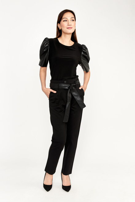 Pants with Knotted Belt Style 233919U. Black. 4