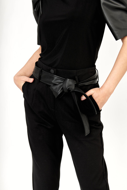 Pants with Knotted Belt Style 233919U. Black. 3