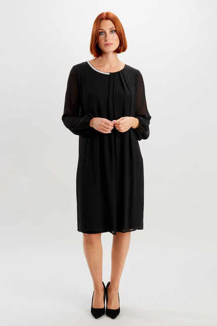 Embellished Chiffon Dress Style 239123. Black