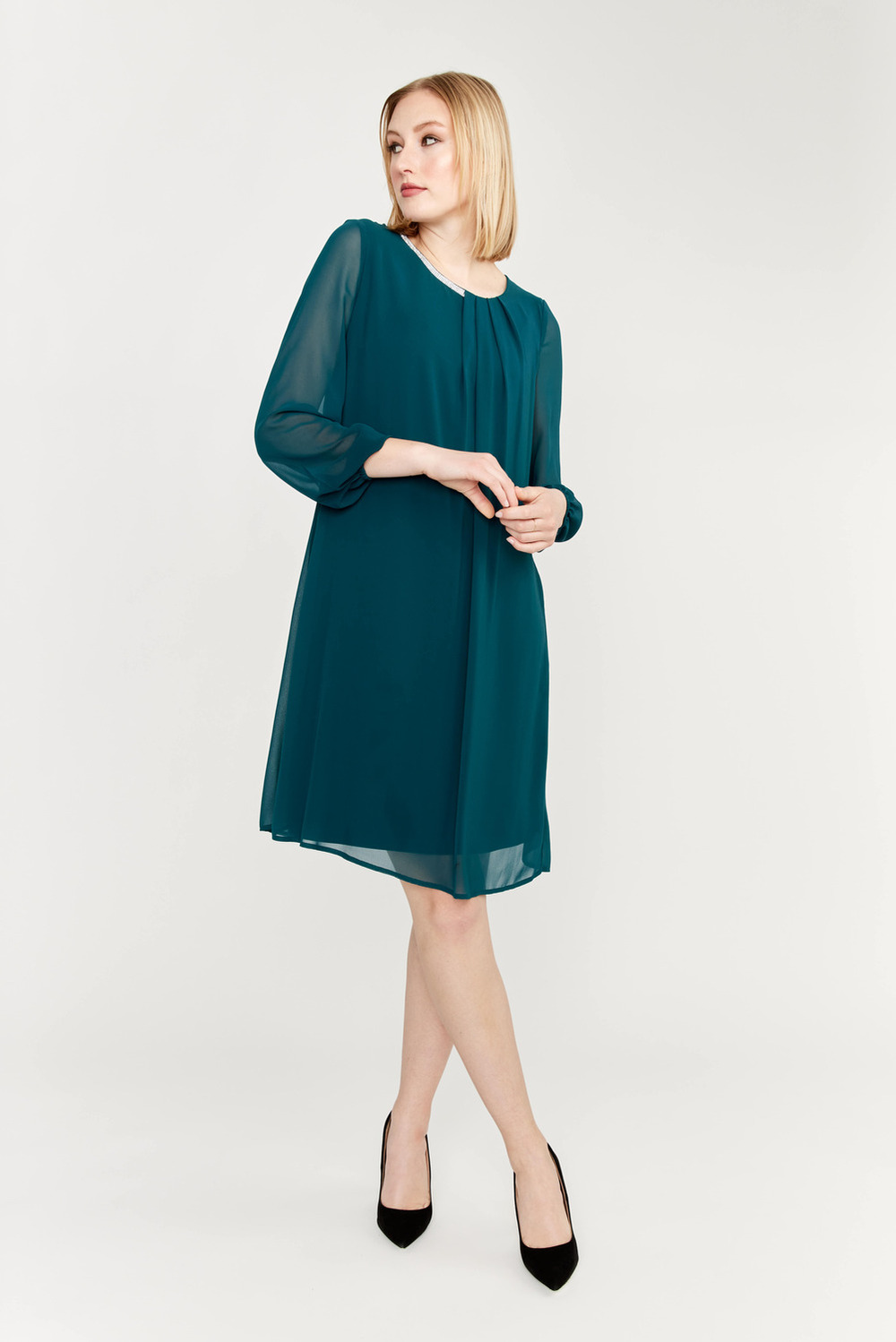 Embellished Chiffon Dress Style 239123. Jade