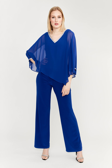 Embellished Chiffon Jumpsuit Style 239197. Imperial Blue