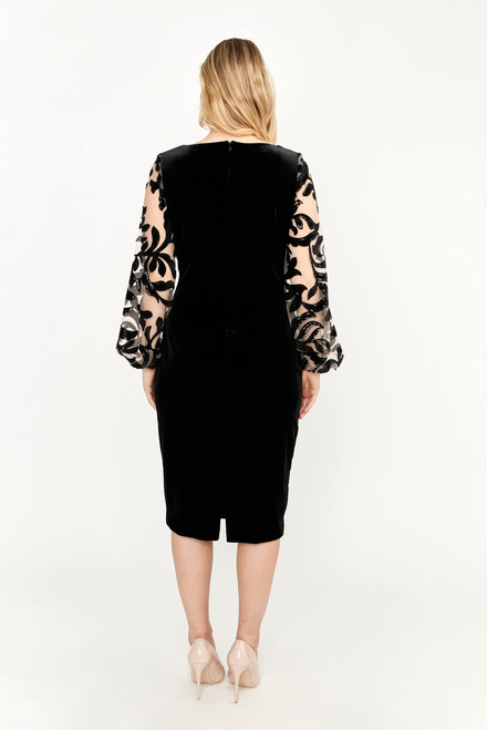 Sequin Appliqu&eacute; Dress Style 239225. Black/nude. 3