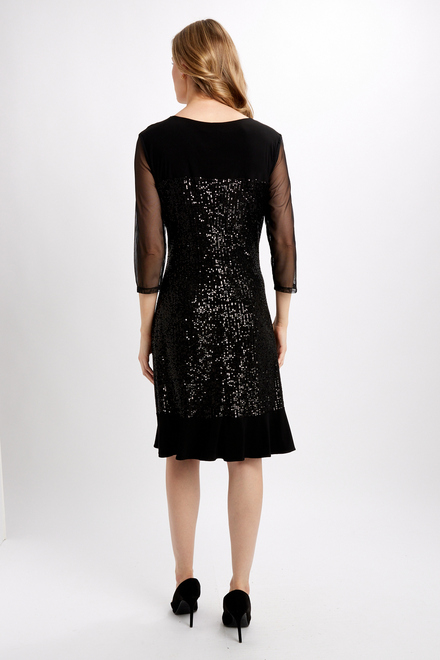 Sequin &amp; Sheer Dress Style 239258. Black. 4