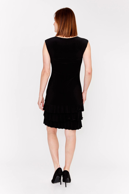Pleated Hem Dress Style 31029. Black/black. 2