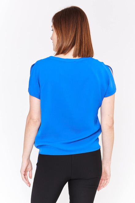 Short Sleeve Tie Front Top Style 181224. Royal. 2