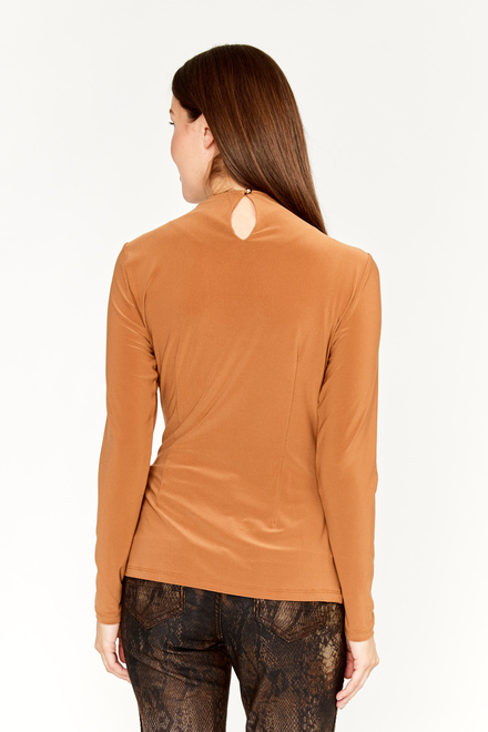 Twisted Long Sleeve Top Style 233012. Terracotta . 2