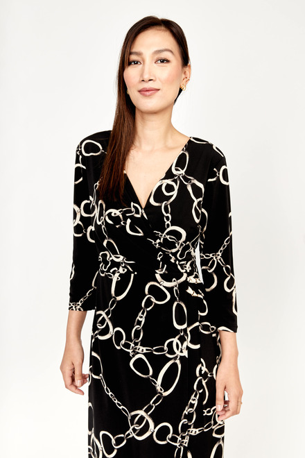 Chain Print Dress Style 233180. Black/beige. 5