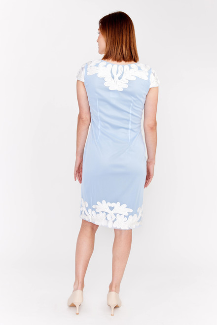 Lace Sheath Dress Style 68109U . Blue/off White. 2