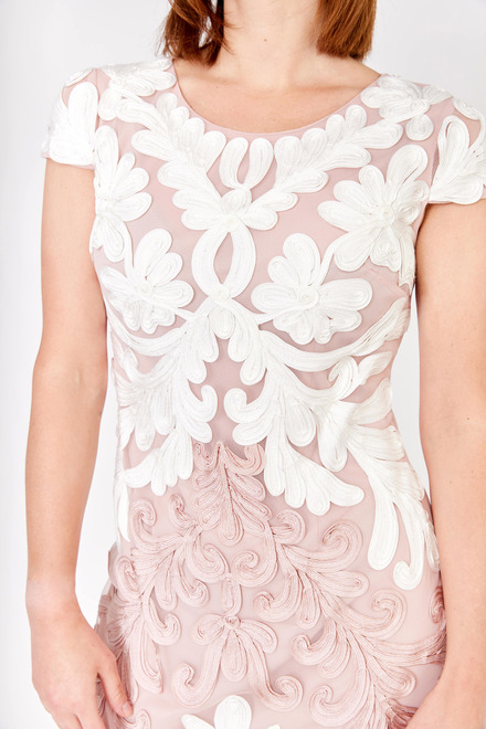 Lace Sheath Dress Style 68109U . Blush/off White. 4
