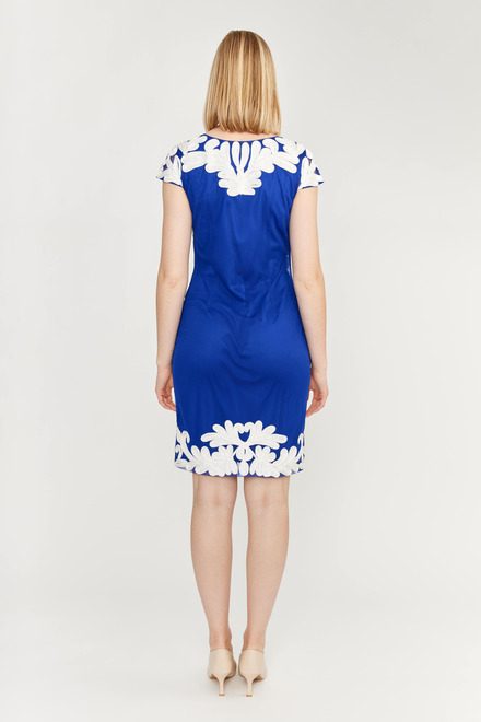 Lace Sheath Dress Style 68109U . Royal/off White. 2