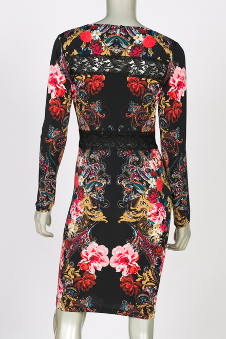 Joseph Ribkoff robe style 143842. Noir/multi. 3