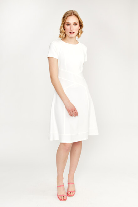 Short Sleeve Fit &amp; Flare Dress Style 232106. Vanilla. 5